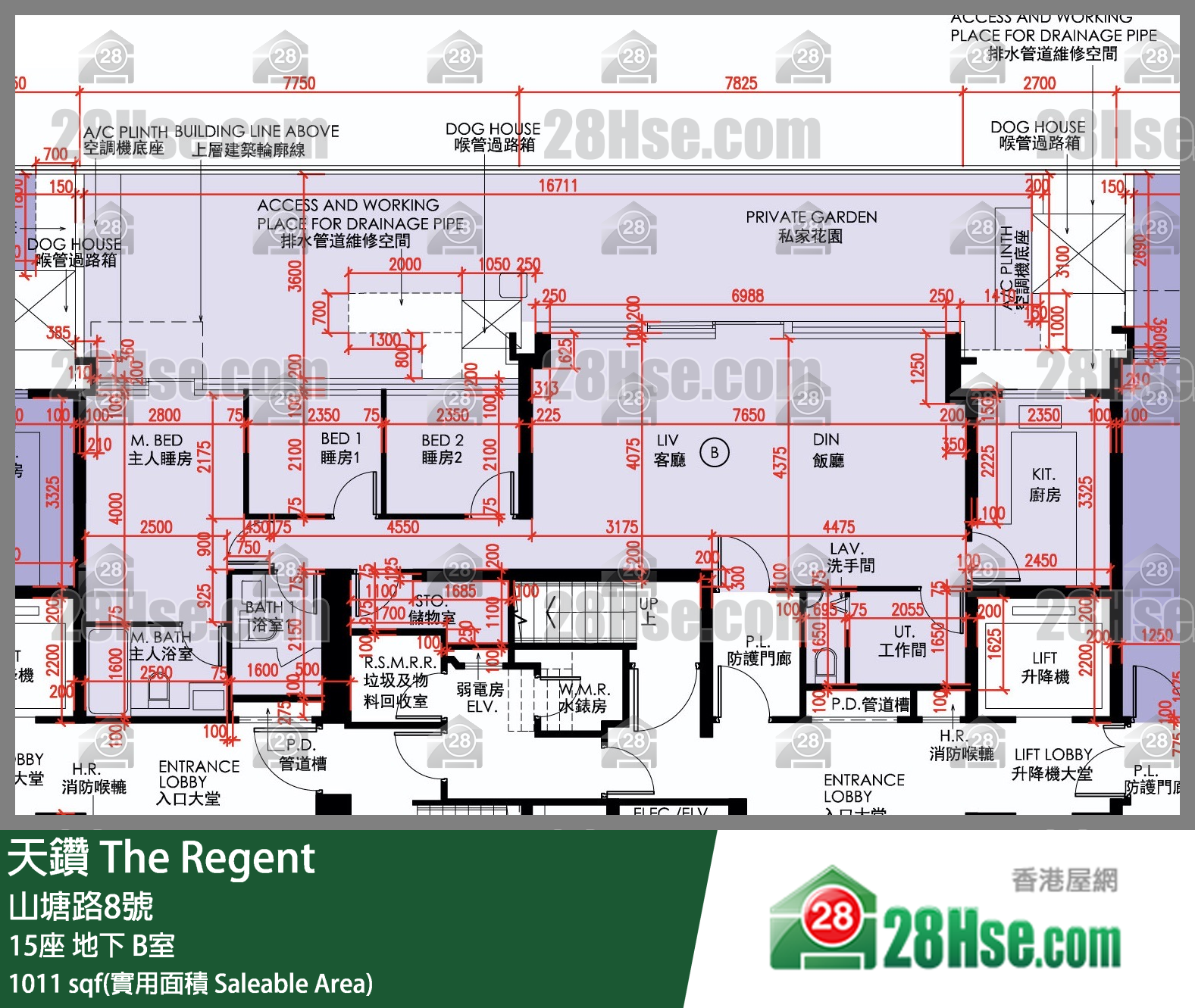 天鑽 15座 B室 平面圖