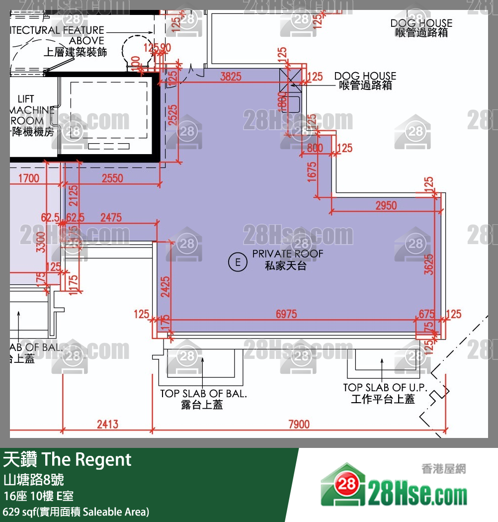 天鑽 16座 10樓 E室 平面圖