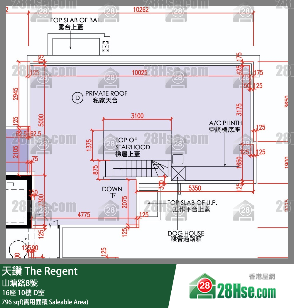 天鑽 16座 10樓 D室 平面圖