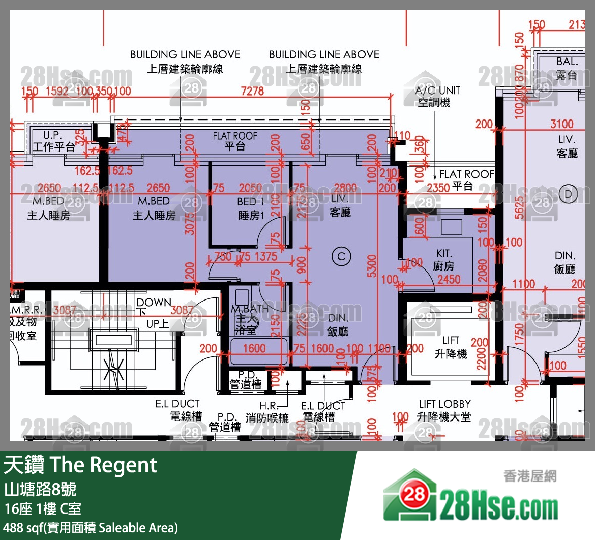 天鑽 16座 1樓 C室 平面圖