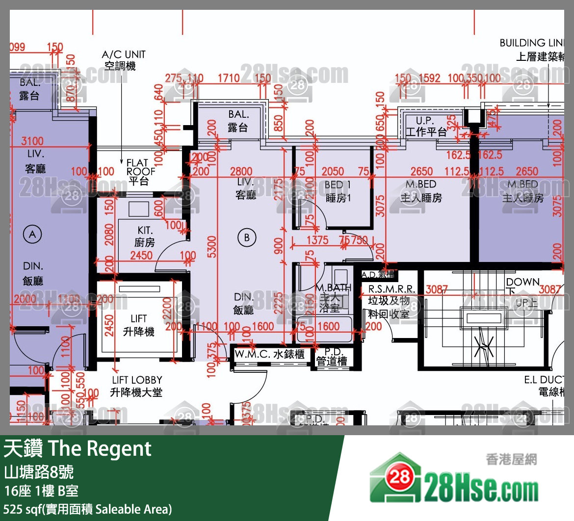 天钻 16座 1楼 B室 平面图