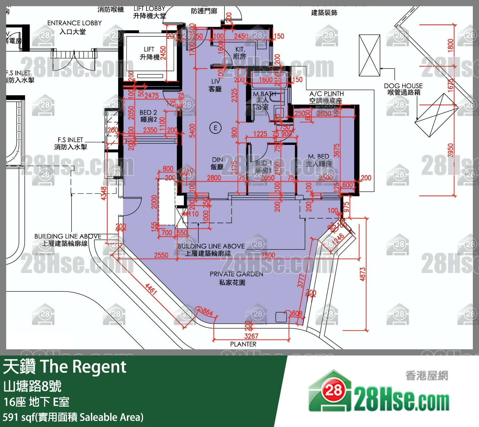 天鑽 16座 E室 平面圖