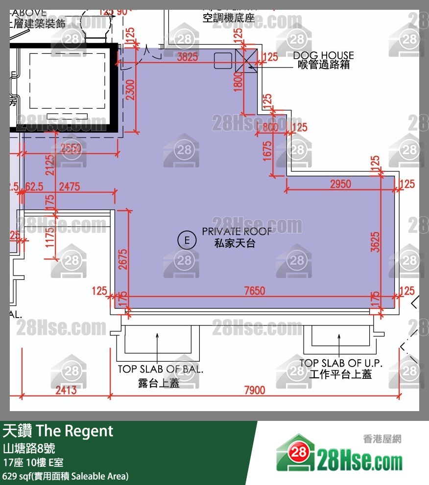 天鑽 17座 10樓 E室 平面圖