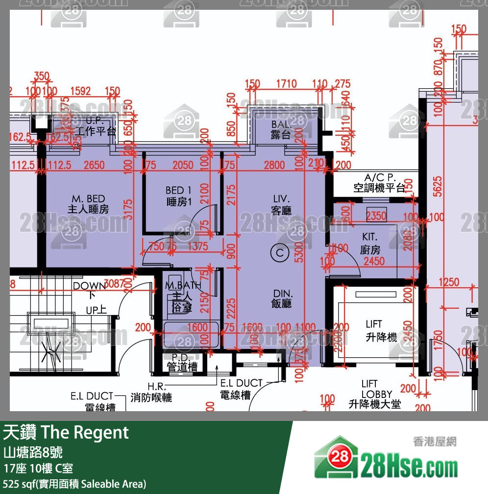 天鑽 17座 10樓 C室 平面圖