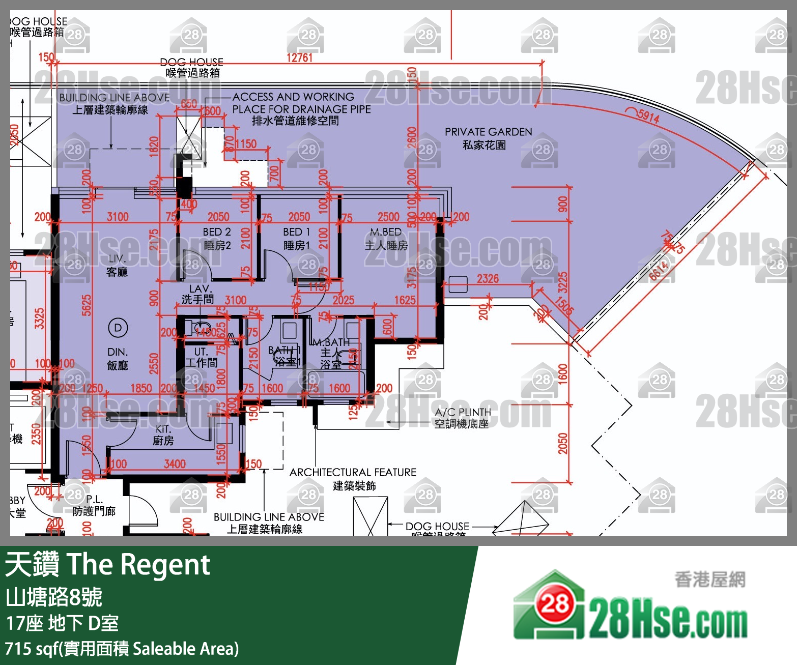 天鑽 17座 D室 平面圖