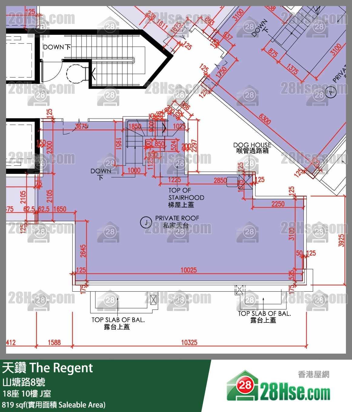 天鑽 18座 10樓 J室 平面圖