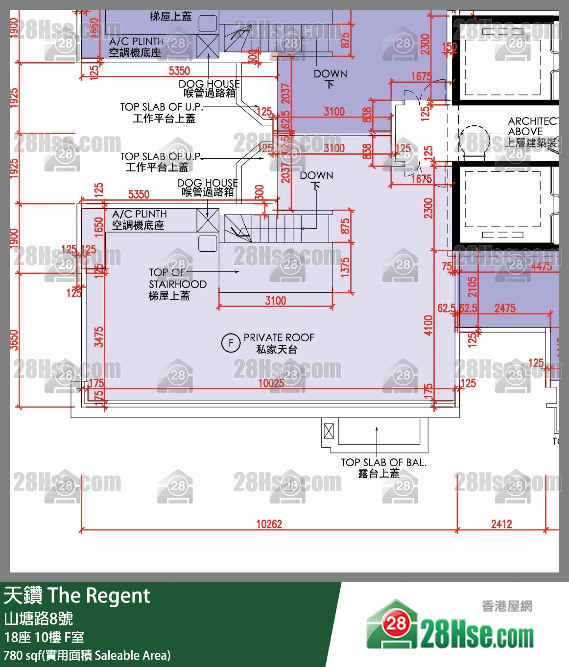 天鑽 18座 10樓 F室 平面圖
