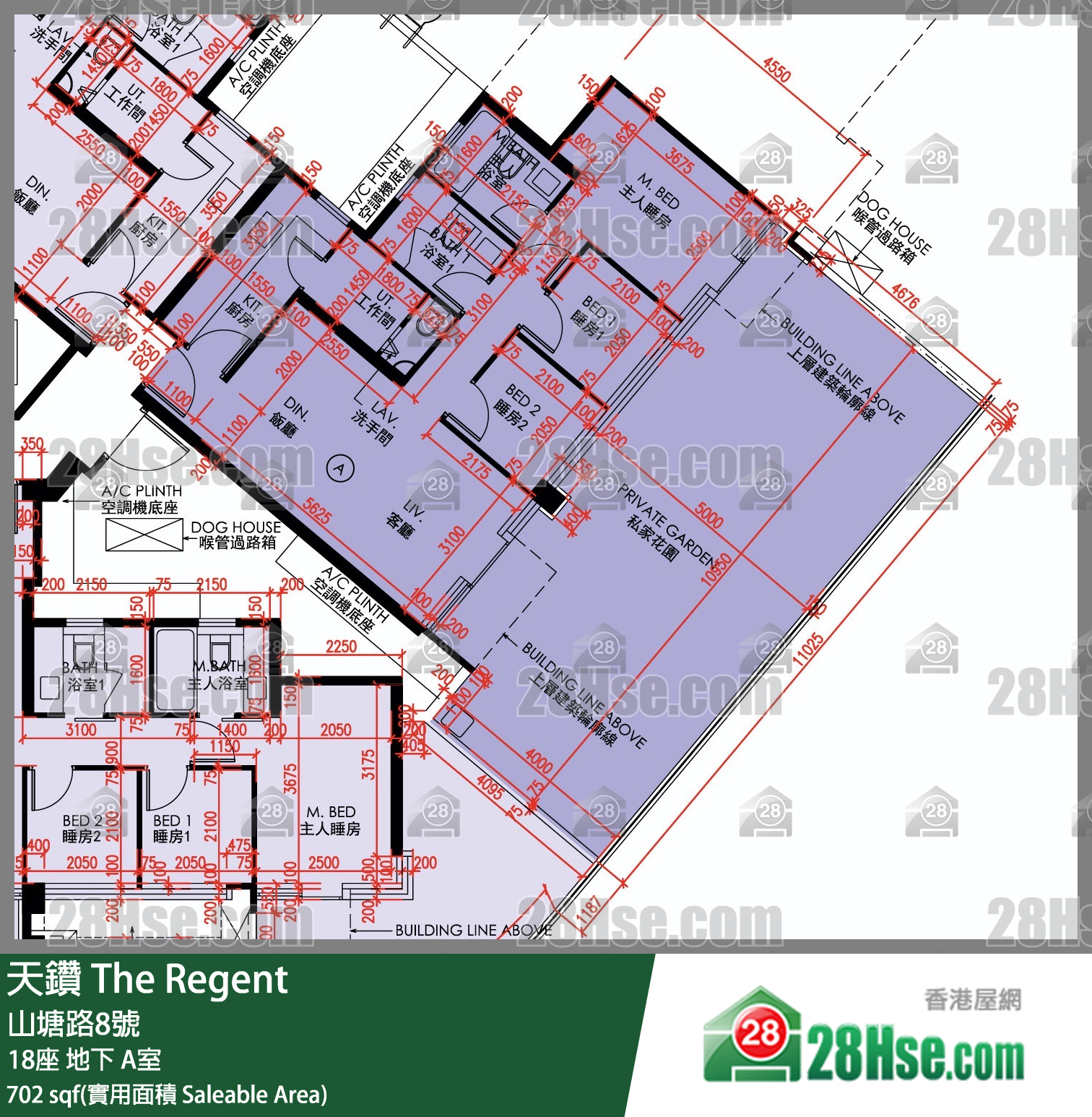 天鑽 18座 A室 平面圖