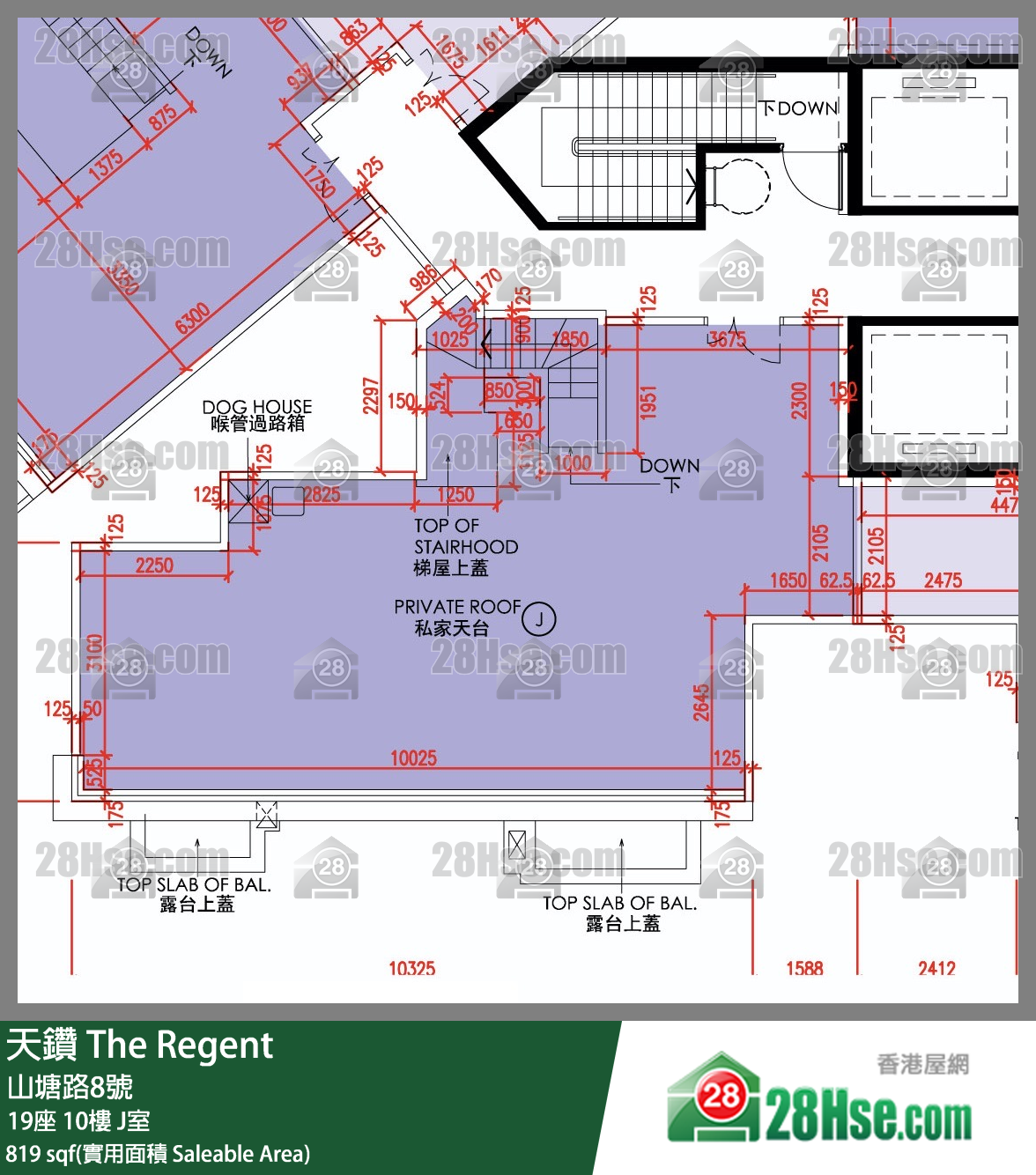 天鑽 19座 10樓 J室 平面圖