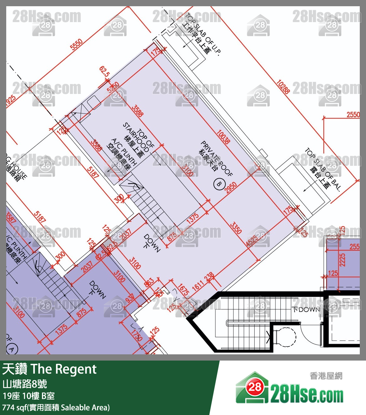 天鑽 19座 10樓 B室 平面圖