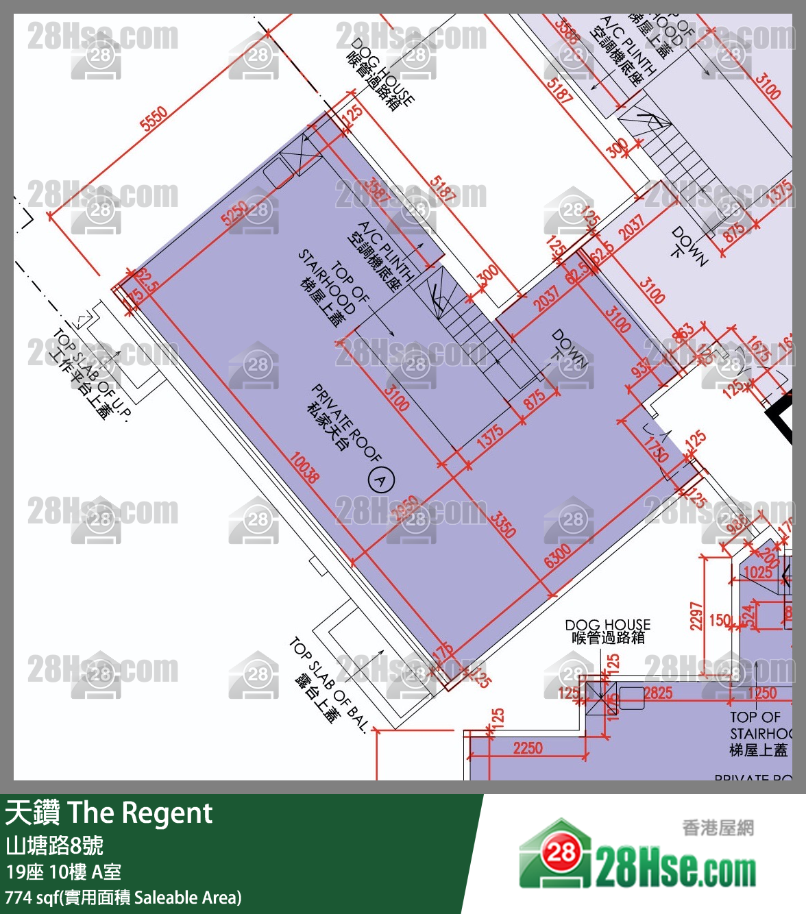 天鑽 19座 10樓 A室 平面圖