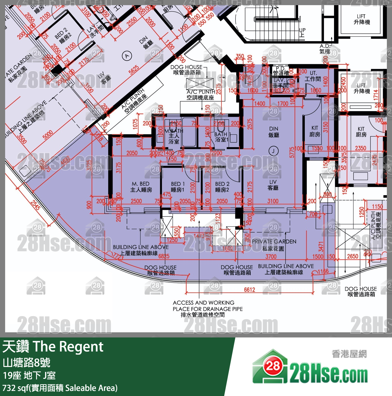 天鑽 19座 J室 平面圖