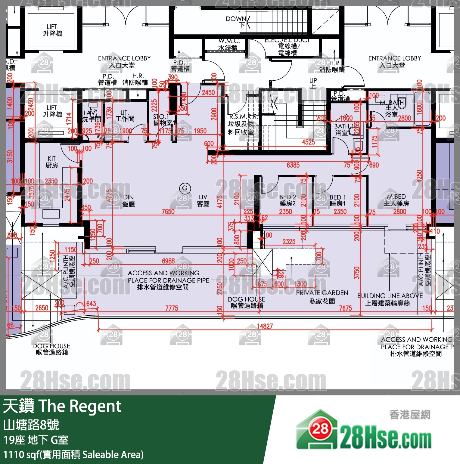 天鑽 19座 G室 平面圖