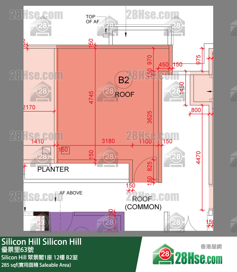 Silicon Hill Silicon Hill翠景閣1座12樓 B2室 平面圖
