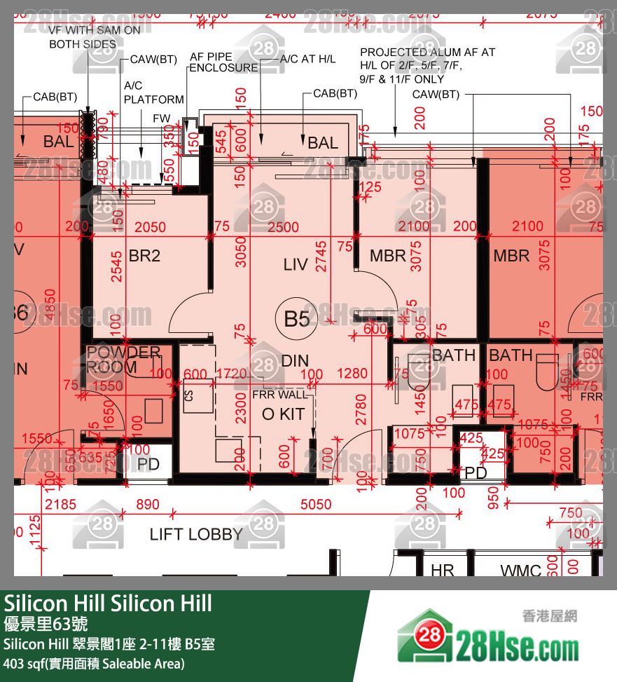 Silicon Hill Silicon Hill 翠景閣1座 8樓 B5室 平面圖