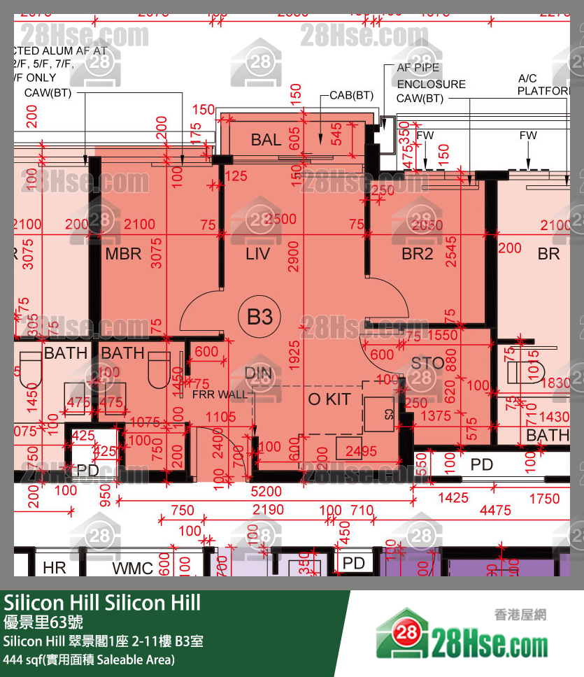 Silicon Hill Silicon Hill 翠景閣1座 2樓 B3室 平面圖