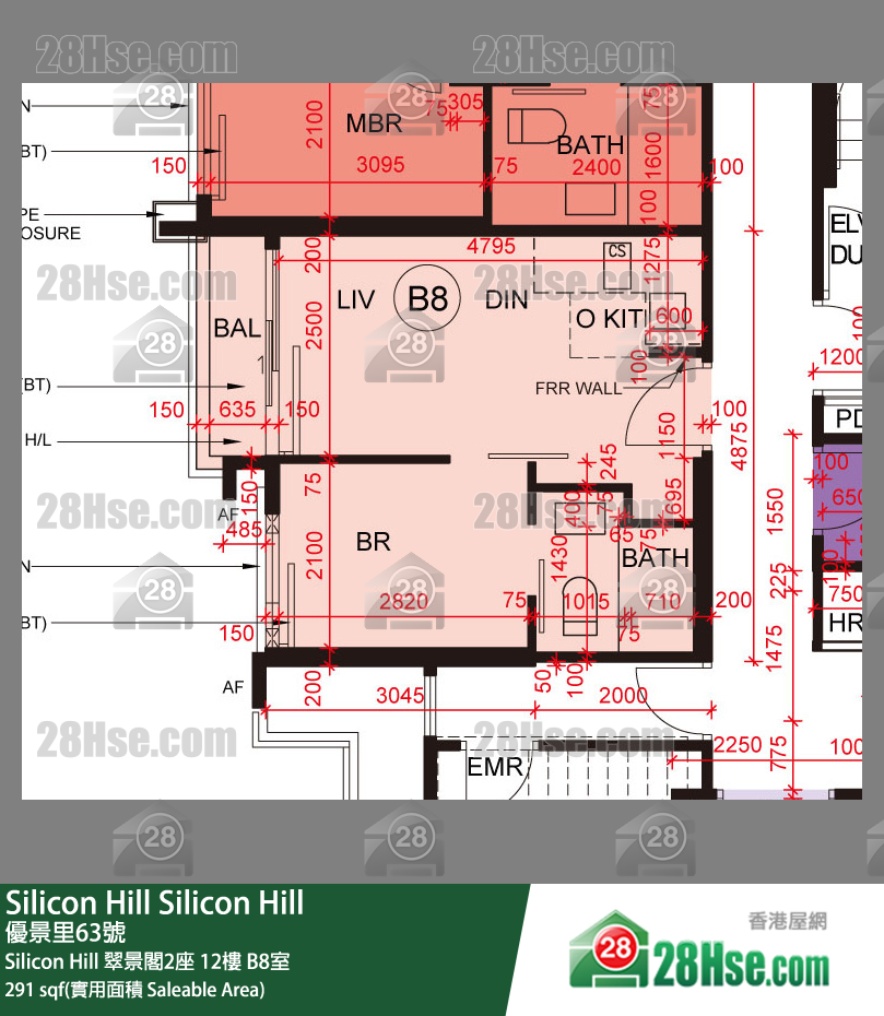 Silicon Hill, Flat B8, 12/F, Greenwood Tower 2, Phase 1 FloorPlan