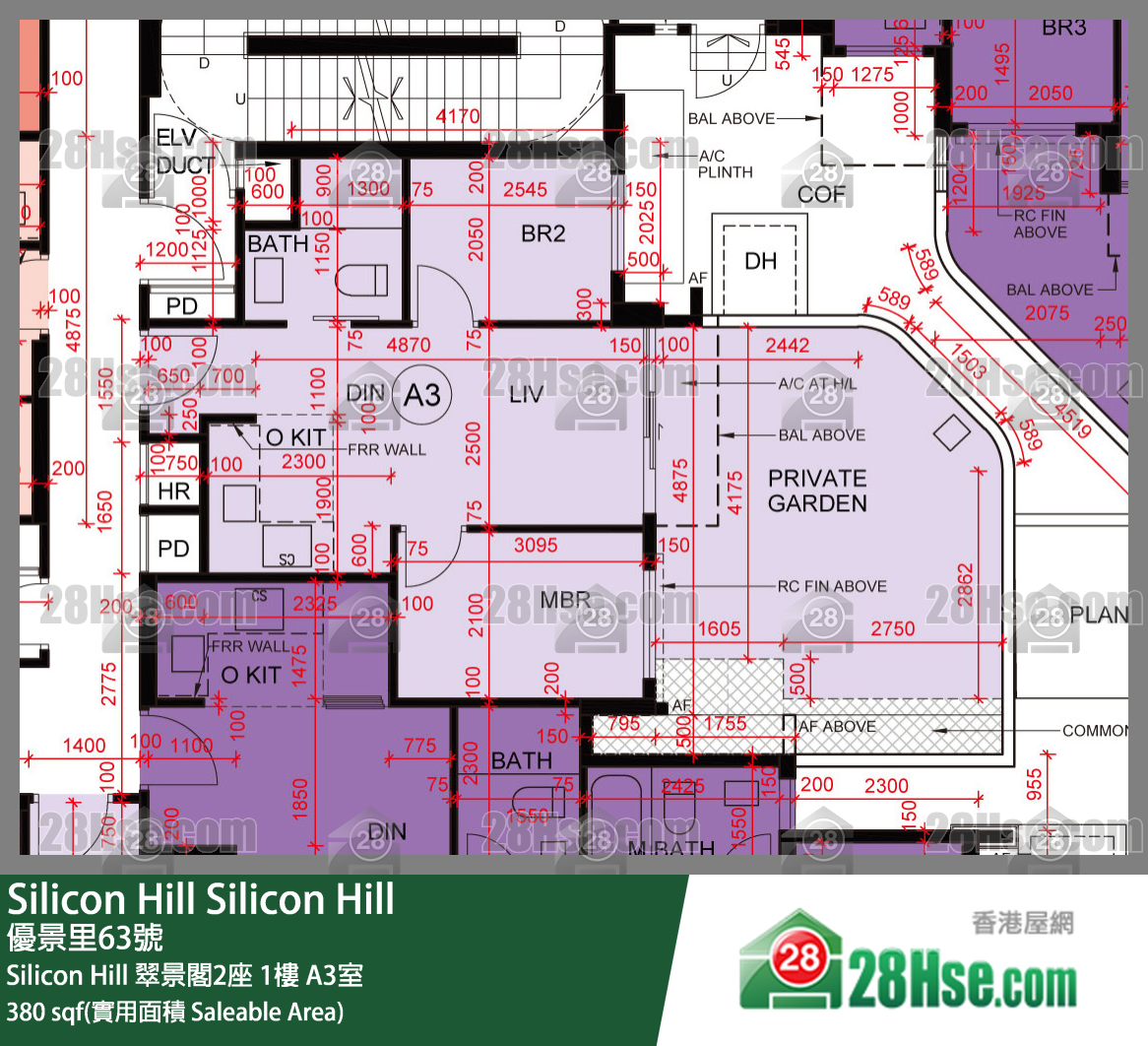 Silicon Hill Silicon Hill翠景閣2座1樓 A3室 平面圖