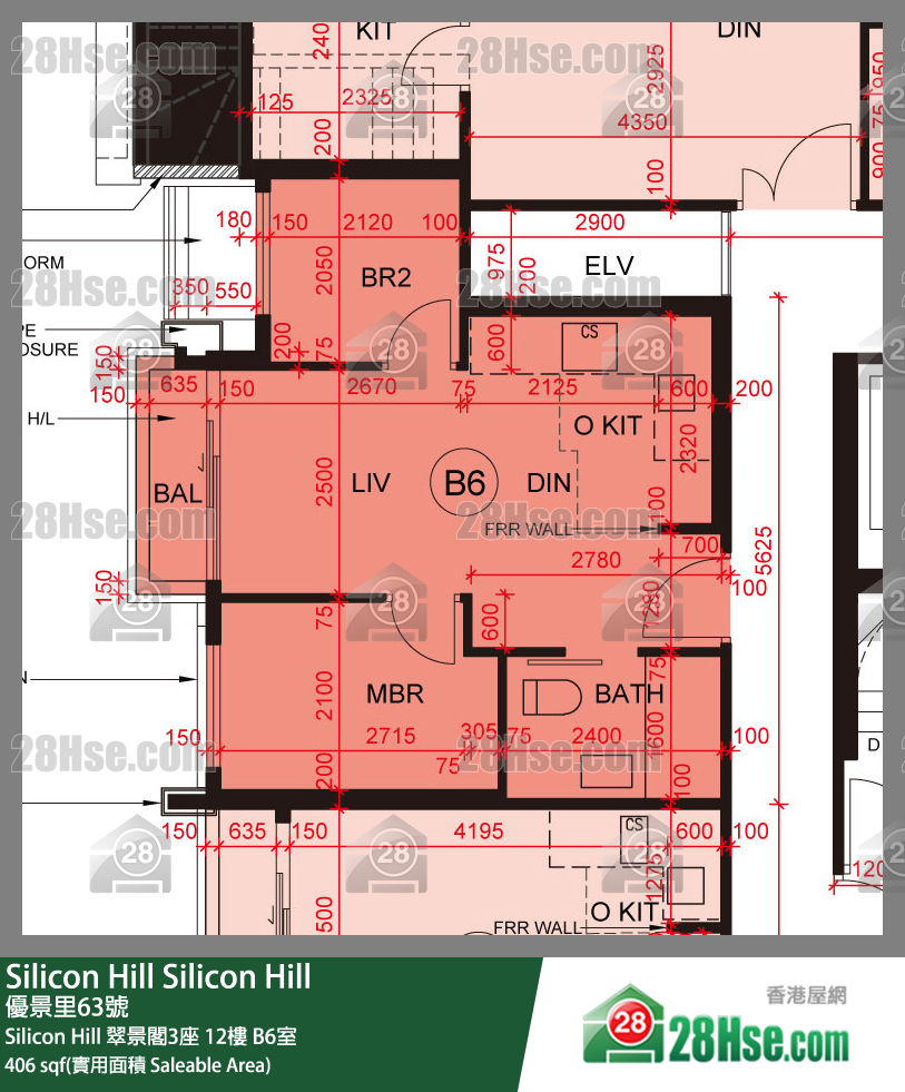 Silicon Hill Silicon Hill 翠景閣3座 12樓 B6室 平面圖