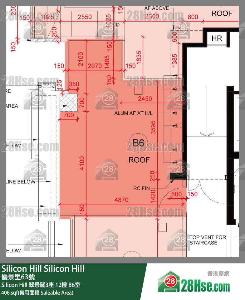 Silicon Hill Silicon Hill 翠景閣3座 12樓 B6室 平面圖