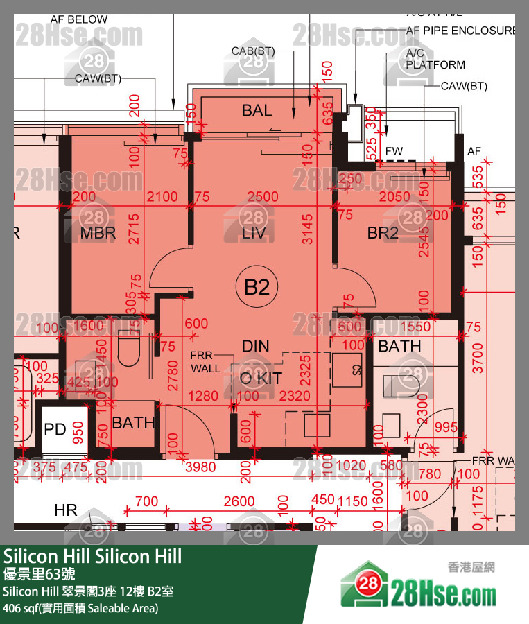 Silicon Hill Silicon Hill 翠景阁3座 12楼 B2室 平面图