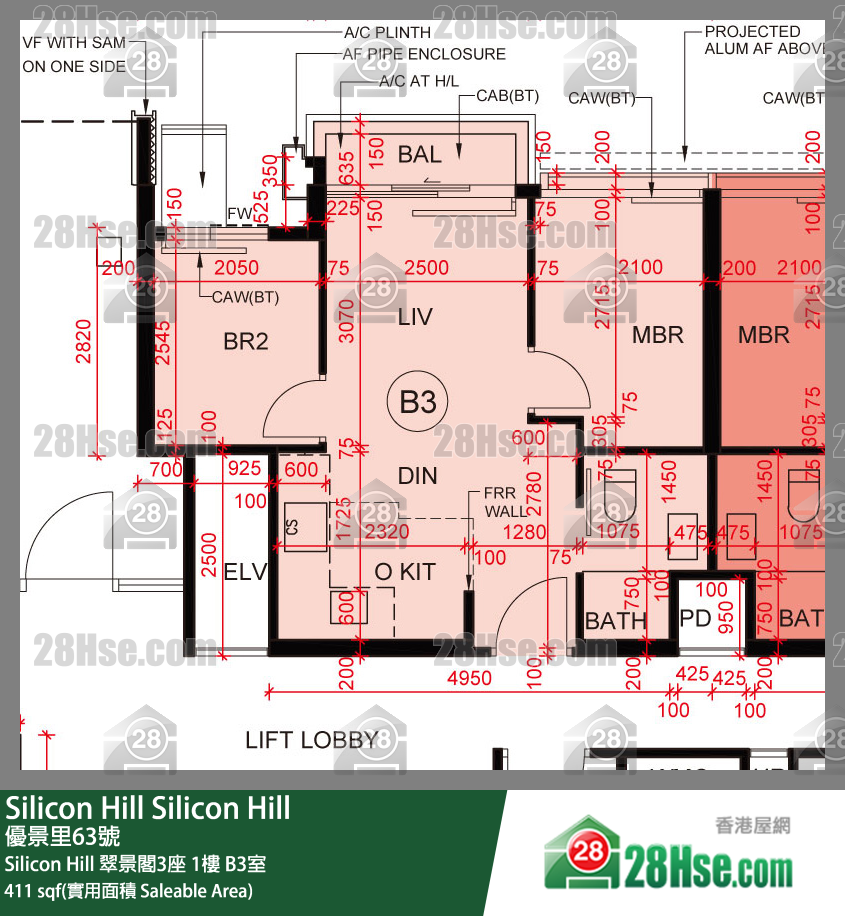 Silicon Hill, Flat B3, 1/F, Greenwood Tower 3, Phase 1 FloorPlan