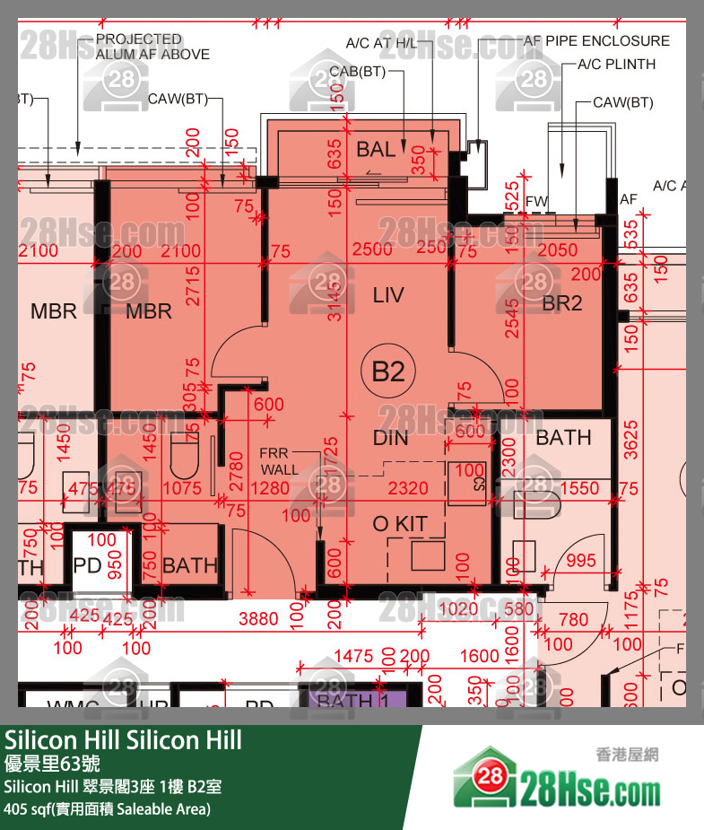 Silicon Hill Silicon Hill 翠景閣3座 1樓 B2室 平面圖