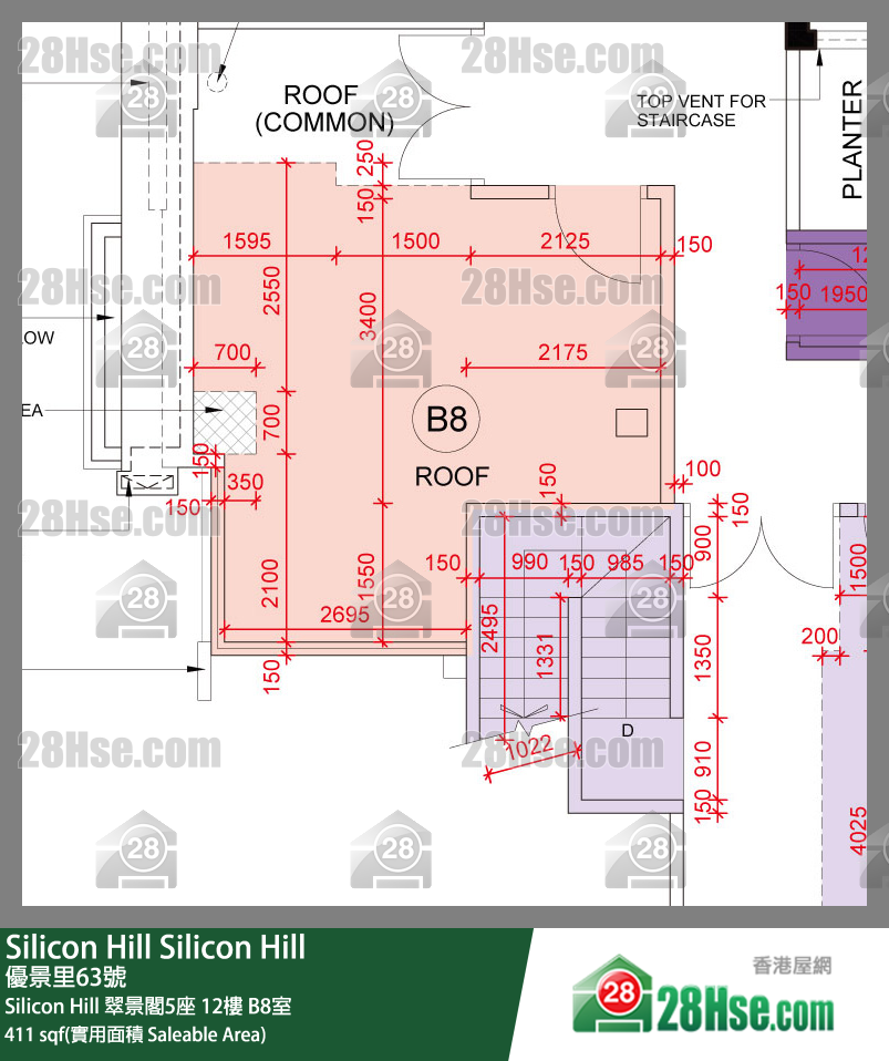 Silicon Hill Silicon Hill 翠景閣5座 12樓 B8室 平面圖