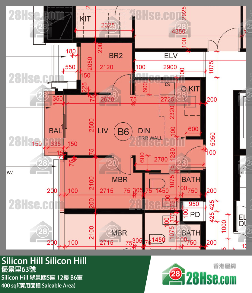 Silicon Hill Silicon Hill 翠景閣5座 12樓 B6室 平面圖