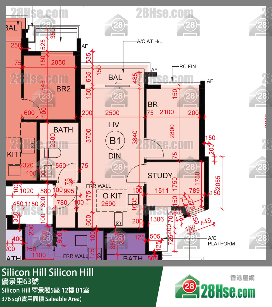 Silicon Hill Silicon Hill 翠景閣5座 12樓 B1室 平面圖