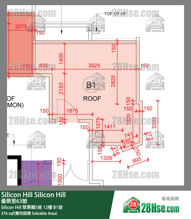 Silicon Hill Silicon Hill 翠景閣5座 12樓 B1室 平面圖