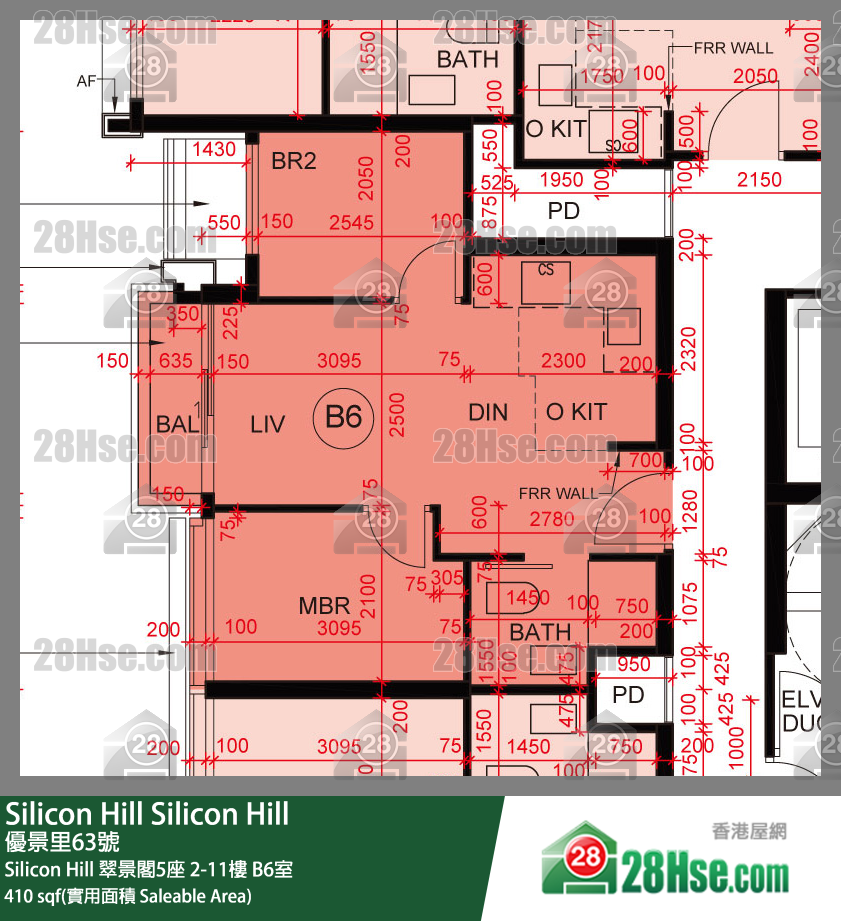 Silicon Hill Silicon Hill 翠景閣5座 7樓 B6室 平面圖