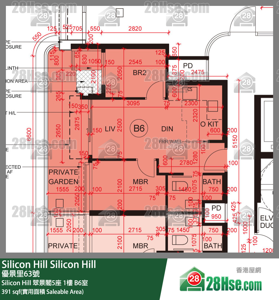 Silicon Hill Silicon Hill 翠景閣5座 1樓 B6室 平面圖