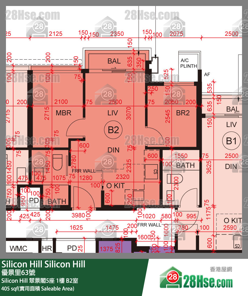Silicon Hill Silicon Hill 翠景閣5座 1樓 B2室 平面圖