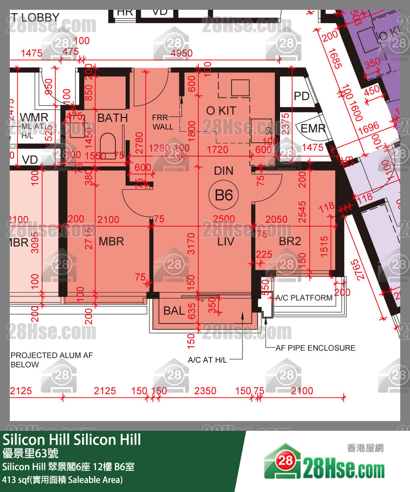 Silicon Hill Silicon Hill 翠景閣6座 12樓 B6室 平面圖