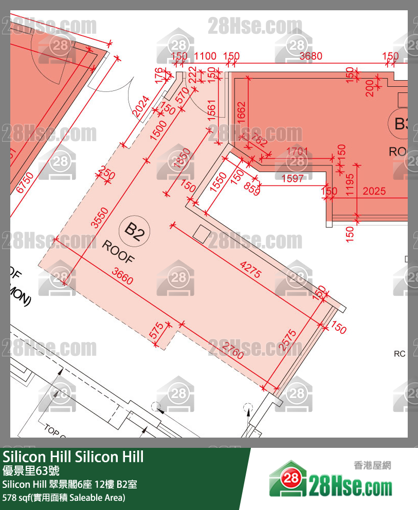Silicon Hill Silicon Hill 翠景閣6座 12樓 B2室 平面圖