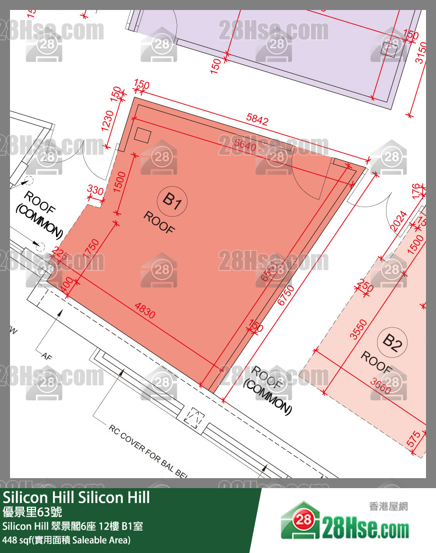 Silicon Hill Silicon Hill 翠景閣6座 12樓 B1室 平面圖