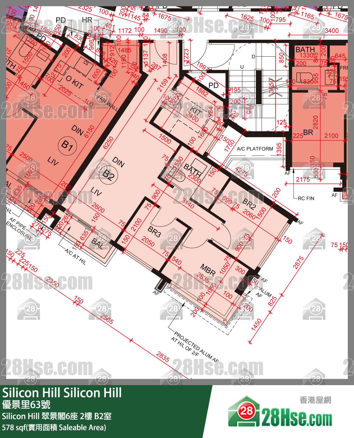 Silicon Hill Silicon Hill 翠景閣6座 2樓 B2室 平面圖