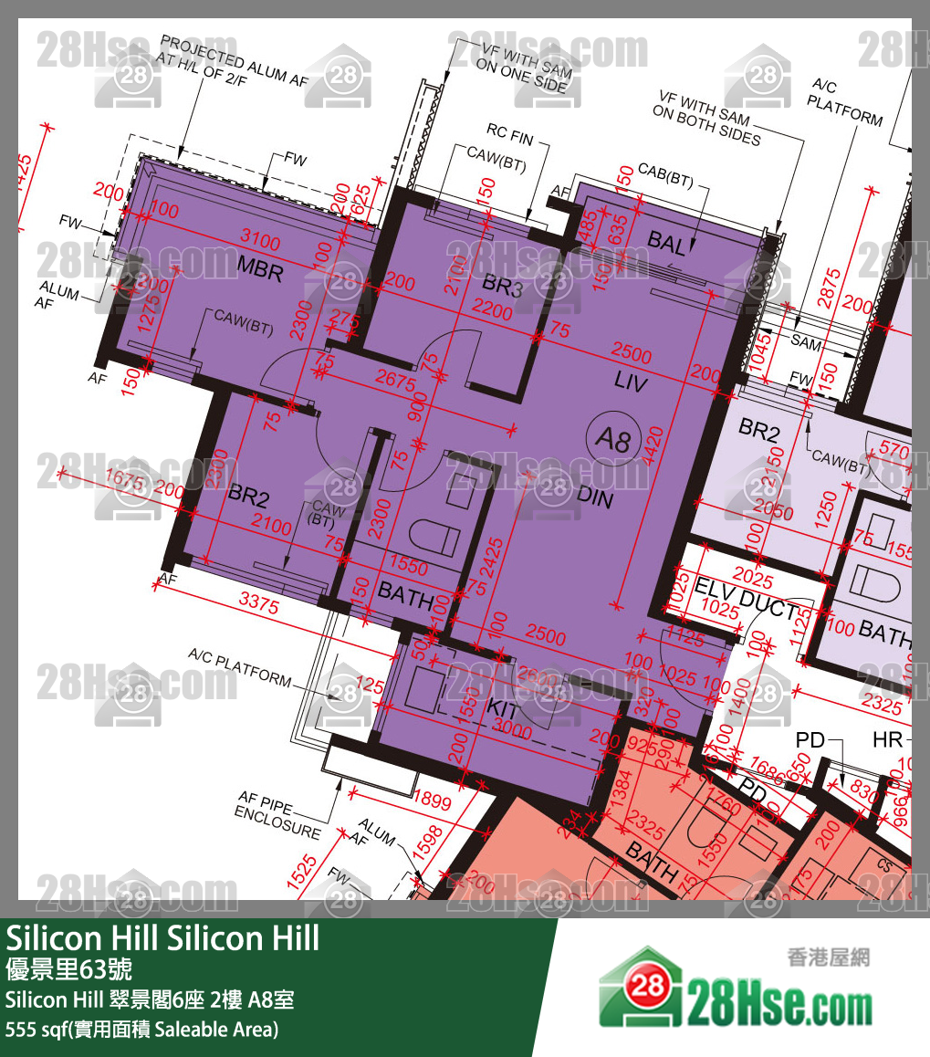 Silicon Hill Silicon Hill 翠景閣6座 2樓 A8室 平面圖