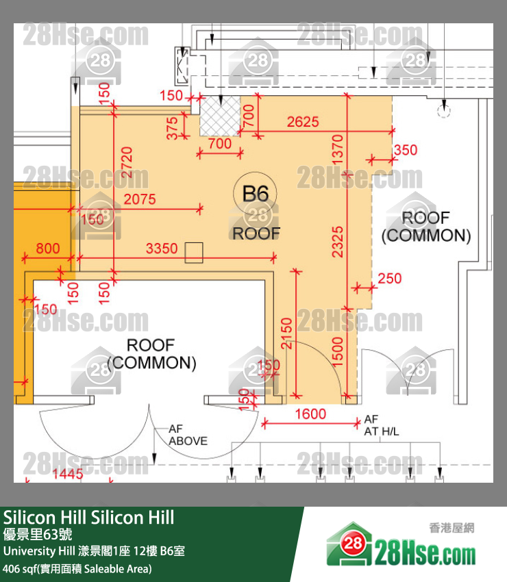 Silicon Hill University Hill 2A期 漾景閣1座 12樓 B6室 平面圖