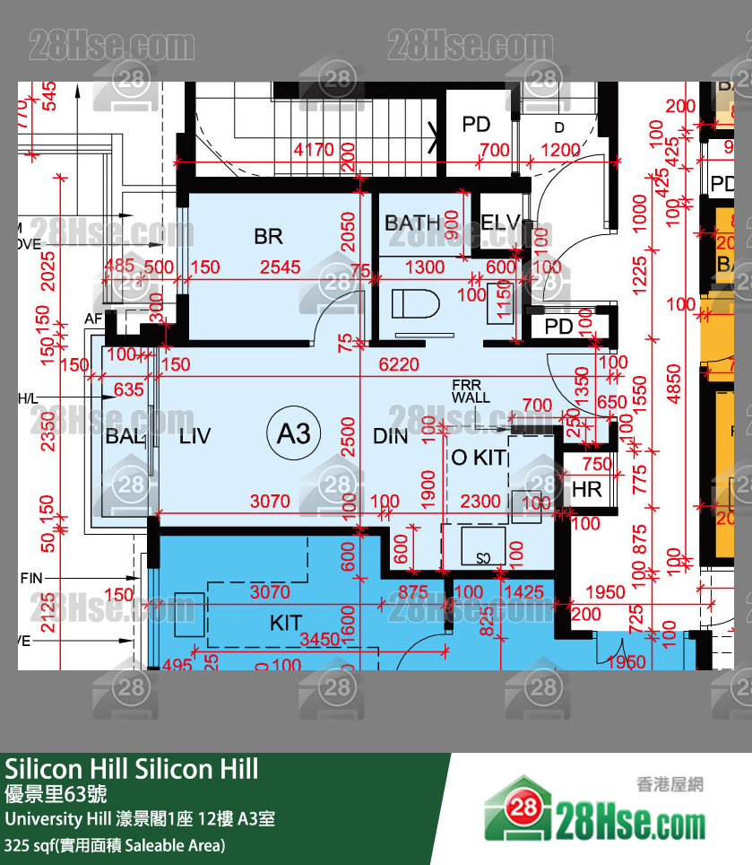 Silicon Hill University Hill 2A期漾景阁1座12楼 A3室 平面图