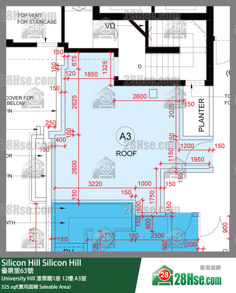 Silicon Hill University Hill 2A期漾景阁1座12楼 A3室 平面图