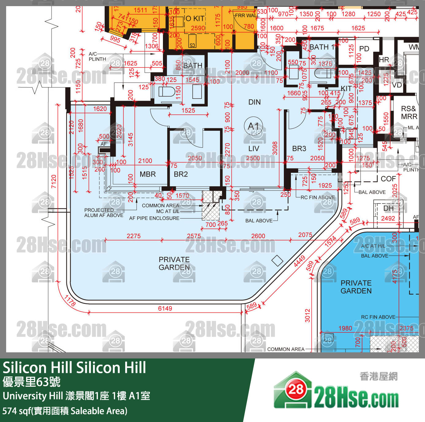 Silicon Hill 单位平面图(由 28Hse 提供)