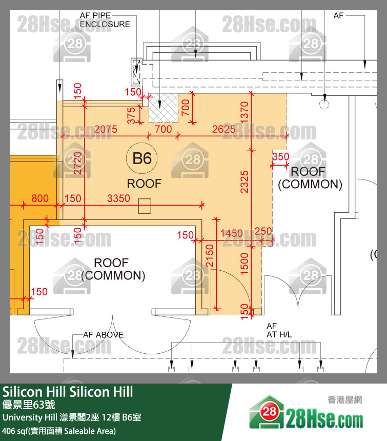 Silicon Hill University Hill 2A期 漾景閣2座 12樓 B6室 平面圖