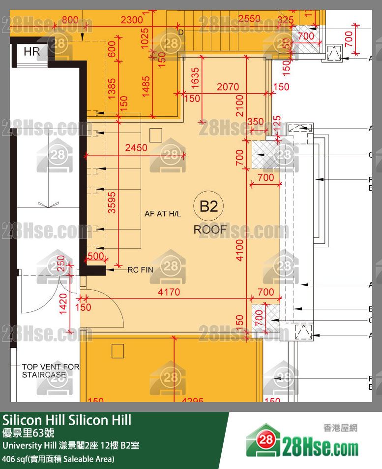 Silicon Hill University Hill 2A期 漾景阁2座 12楼 B2室 平面图