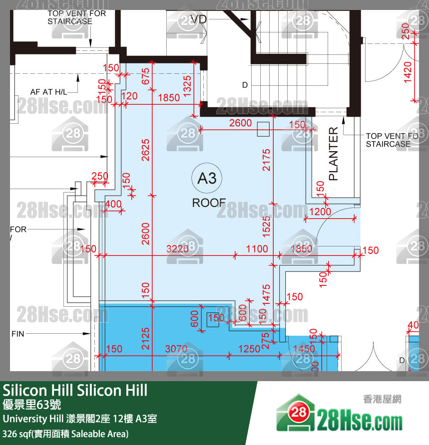 Silicon Hill University Hill 2A期漾景閣2座12樓 A3室 平面圖