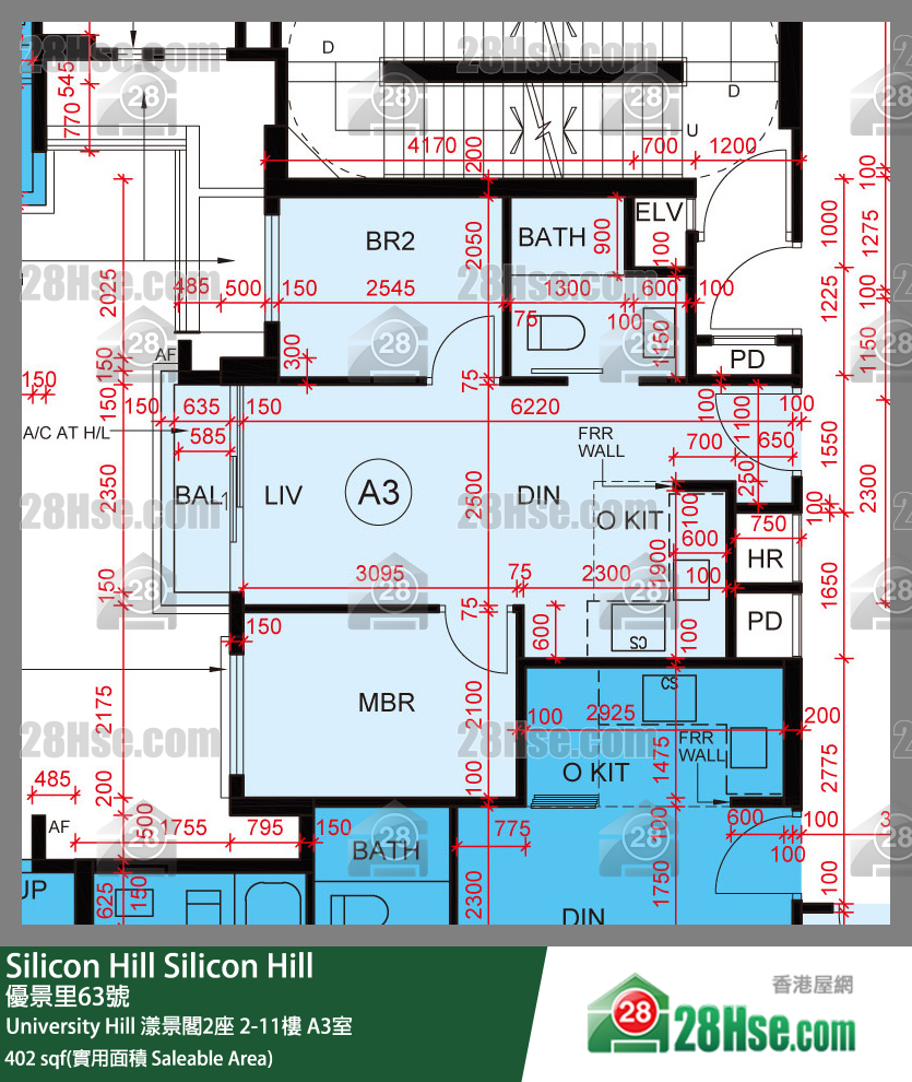 Silicon Hill University Hill 2A期 漾景閣2座 5樓 A3室 平面圖