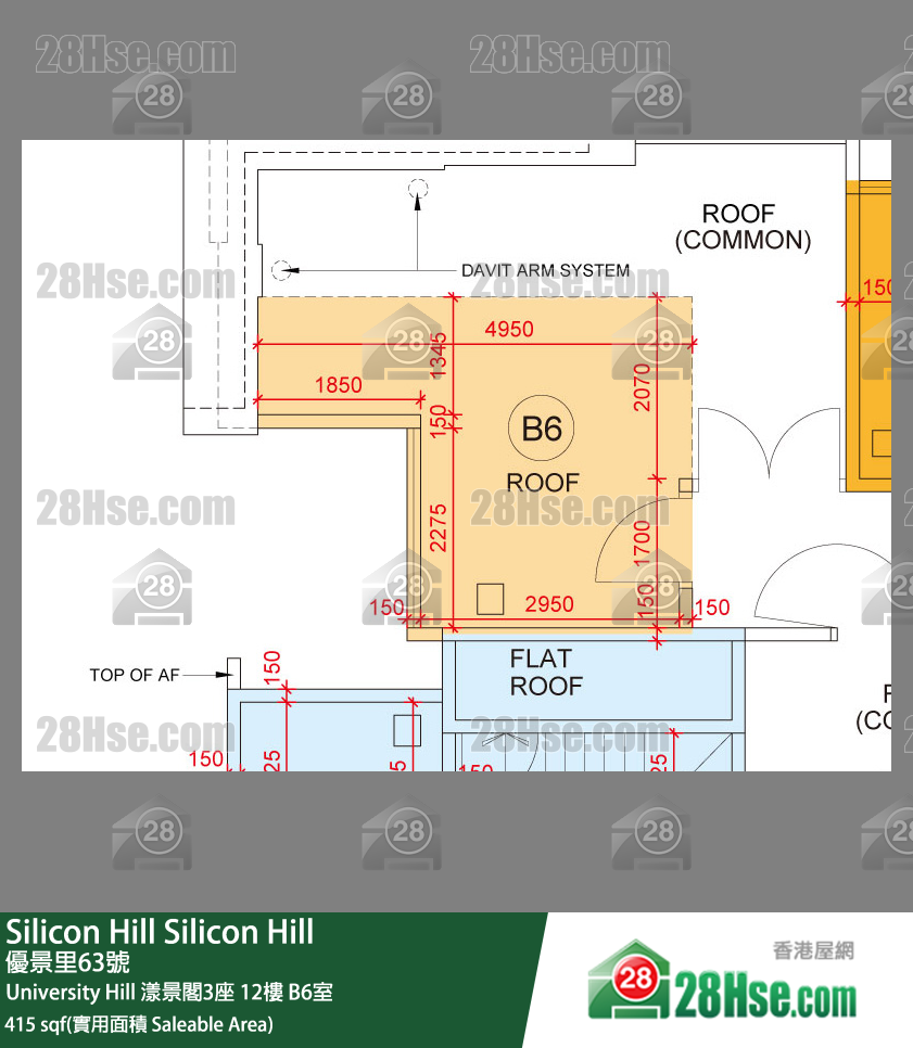 Silicon Hill University Hill 2A期 漾景閣3座 12樓 B6室 平面圖