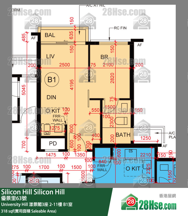 Silicon Hill University Hill 2A期 漾景閣3座 11樓 B1室 平面圖