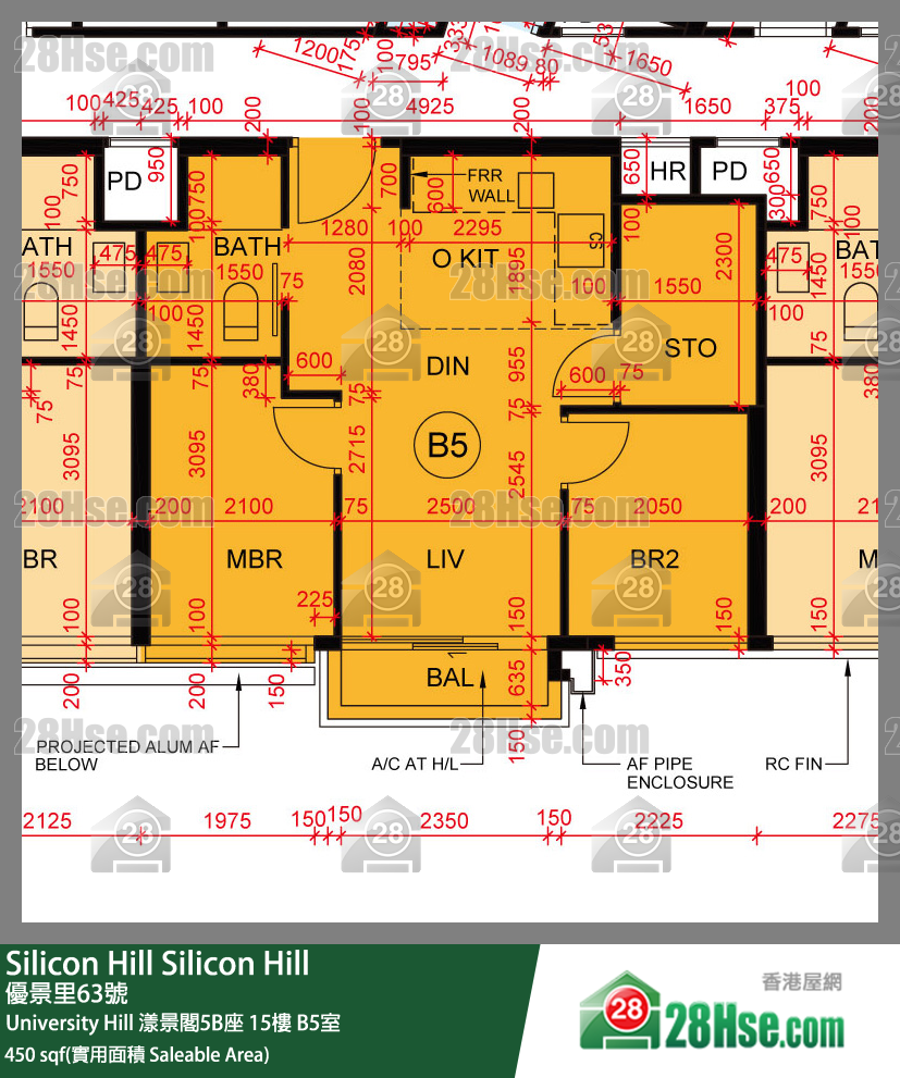 Silicon Hill University Hill 2A期 漾景阁5B座 15楼 B5室 平面图